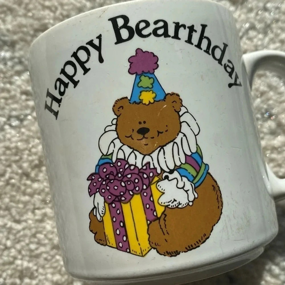 Happy birthday “Bearthday” novelty mug | RUSS vintage | made in Korea - Picture 3 of 5
